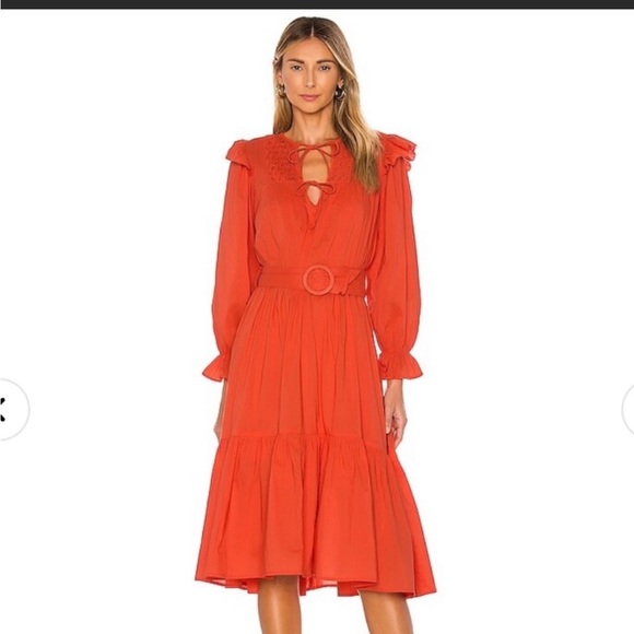 Cleobella Marseilles Midi Dress in Red - Picture 1 of 2